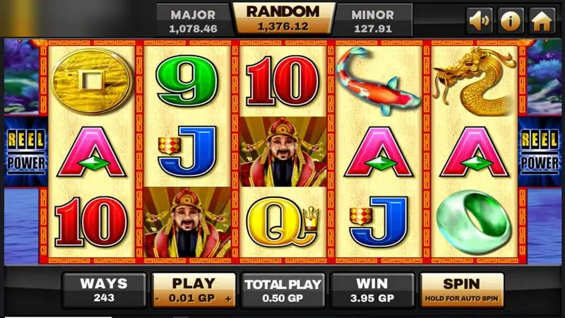 Gulungan Choy Sun Doa di Joker123 dengan wild dewa kekayaan di gulungan 2 dan 3, ikan koi, naga emas dan gelang giok