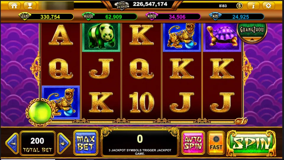 Age of Golden Ape reels with panda, tiger and turtle symbols under Grand, Major, Minor and Mini jackpot boxes