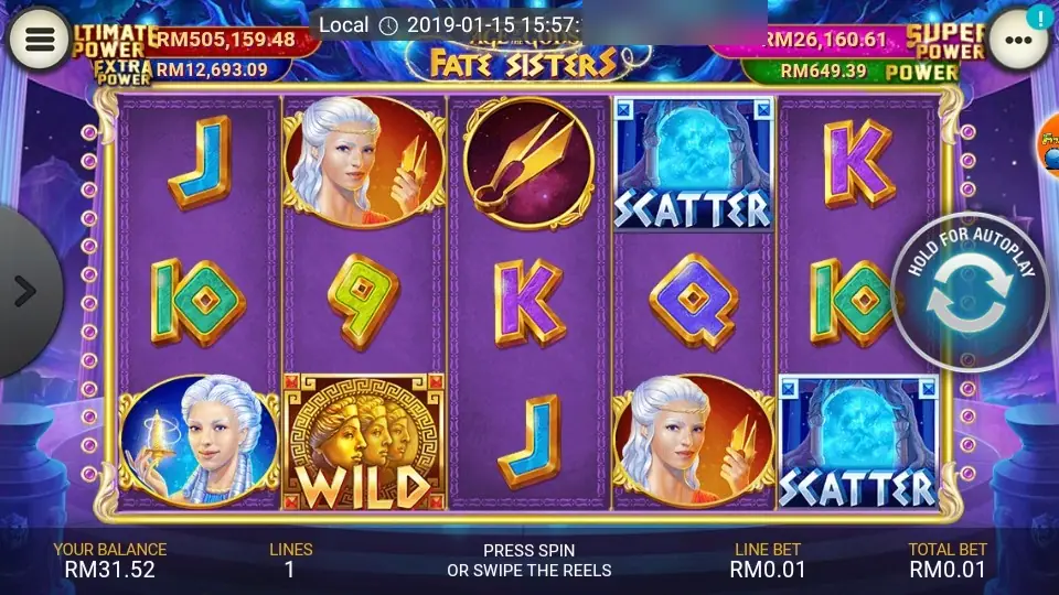 Fate Sisters di LPE88 dengan dua scatter biru, wild di reel 2, dan dua saudari di reel 1 dan 4